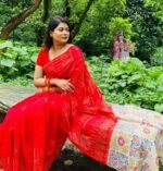 Poristhan Premium Afsan Print Cotton Saree (Full Size with Blouse Piece)