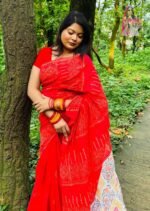 Poristhan Premium Afsan Print Cotton Saree (Full Size with Blouse Piece) - Image 6