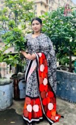 পিউর জাপানি সিল্ক ব্লক প্রিন্ট শাড়ি – প্রিমিয়াম কালেকশন স্পেশাল - Image 3