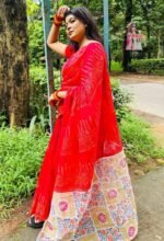 Poristhan Premium Afsan Print Cotton Saree (Full Size with Blouse Piece) - Image 2